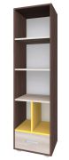 Étagère Kerema 02 | Noyer, Orme & Jaune | 190 x 50 x 41 cm | Rangement moderne