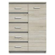 Commode Pamulang 05, couleur : Chêne de Sonoma - Dimensions : 112 x 82 x 40 cm (H x L x P)