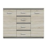 Commode Pamulang 10, couleur : Chêne de Sonoma - Dimensions : 91 x 122 x 40 cm (H x L x P)