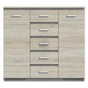 Commode Pamulang 04, couleur : Chêne de Sonoma - Dimensions : 112 x 122 x 40 cm (H x L x P)