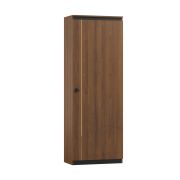 Armoire Mojokerto 22, Couleur : Noyer / Noir - Dimensions : 194 x 70 x 39 cm (H x L x P)