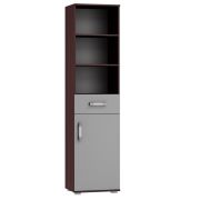 Étagère Tabubil 22 | Wenge & Gris | 200 x 50 x 41 cm | Design contemporain et rangement optimisé