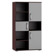 Étagère Tabubil 19 | Wenge / Gris | 145 x 80 x 41 cm | Rangement moderne et spacieux