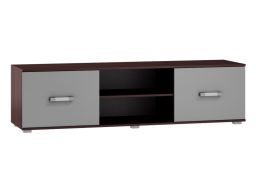 Meuble TV Tabubil 10 | Wenge & Gris | 48 x 180 x 48 cm | Design moderne et grande capacité