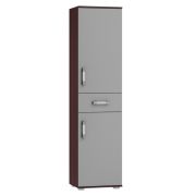 Armoire Tabubil 24, Couleur : Wenge / Gris - Dimensions : 200 x 50 x 41 cm (H x L x P)