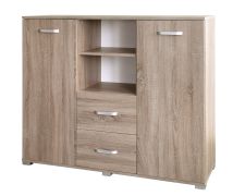 Commode Kikori 11, couleur : chêne Sonoma - Dimensions : 113 x 130 x 40 cm (H x L x P)