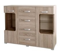 Vitrine Kikori 20 | Chêne Sonoma | 103 x 130 x 40 cm | Rangement spacieux & design moderne