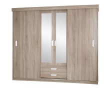 Armoire à portes coulissantes / armoire Kikori 13, couleur : chêne Sonoma - Dimensions : 210 x 210 x 62 cm (H x L x P)