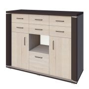 Commode Aitape 46, couleur : chêne Sonoma foncé / chêne Sonoma clair - Dimensions : 105 x 130 x 40 cm (H x L x P)