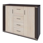 Commode Aitape 45 | Sonoma chêne foncé / clair | 105 x 135 x 40 cm | Rangement spacieux