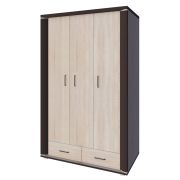 Armoire penderie Aitape 30 | 3 portes, 2 tiroirs | Sonoma chêne foncé/clair | 188 x 120 x 55 cm