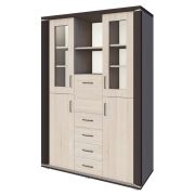 Vitrine Aitape 34 | Chêne Sonoma foncé/clair | 188 x 135 x 40 cm | Design moderne