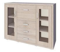 Vitrine Kerowagi 17 | Sonoma chêne | 105 x 140 x 41 cm | Élégance moderne et capacité de rangement