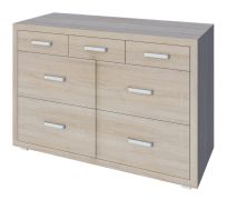 Commode Kerowagi 15 | Finition Chêne Sonoma | 77 x 115 x 41 cm | 7 tiroirs spacieux