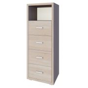 Commode Kerowagi 01, couleur : chêne Sonoma - Dimensions : 150 x 55 x 41 cm (H x L x P)