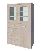 Vitrine Kerowagi 03 | Chêne Sonoma | 160 x 100 x 41 cm | Design moderne et chaleureux