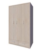 Armoire penderie Kerowagi 09 | 3 portes, 2 tiroirs | Sonoma chêne | 200 x 120 x 55 cm