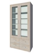 Vitrine Kerowagi 02 | Chêne Sonoma | 200 x 100 x 41 cm | Élégance moderne et espaces de rangement