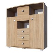Commode Rabaul 05, couleur : chêne Sonoma - Dimensions : 126 x 130 x 40 cm (H x L x P)