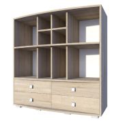 Étagère Rabaul 16, couleur : chêne Sonoma - Dimensions : 126 x 130 x 40 cm (H x L x P)