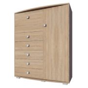 Commode Rabaul 01 | Chêne Sonoma | 140 x 120 x 40 cm | Rangement optimal et design moderne