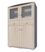 Vitrine Rabaul 06 | Chêne Sonoma | 150 x 110 x 40 cm | Élégance moderne