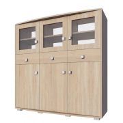 Vitrine Rabaul 15, couleur : chêne Sonoma - Dimensions : 152 x 160 x 40 cm (H x L x P)