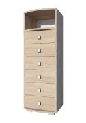 Commode Rabaul 14 | Sonoma chêne | 138 x 49 x 40 cm | 6 tiroirs | Rangement moderne