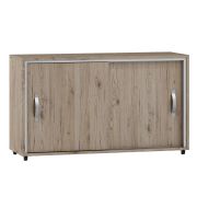 Caisson / armoire mobile Cianjur 06, couleur : chêne / blanc - Dimensions : 72 x 120 x 45 cm (H x L x P)