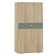 Armoire Ciomas 08 | Sonoma chêne & gris | 145 x 74 x 40 cm | Rangement moderne