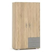 Armoire Ciomas 09, couleur : Chêne de Sonoma / gris - Dimensions : 145 x 80 x 40 cm (H x L x P)