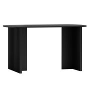 Table de salle à manger en noir, 76 x 140 x 80 cm, pieds de table larges et élégants avec lamelles, très stable et durable, chants ABS, finition précise