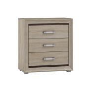 Commode Kundiawa 05, couleur : chêne Sonoma clair / chêne Sonoma foncé - Dimensions : 85 x 80 x 40 cm (H x L x P)