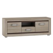 Meuble TV Kundiawa 01, couleur : chêne sonoma clair / chêne sonoma foncé - Dimensions : 50 x 140 x 40 cm (H x L x P)