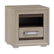 Table de chevet Kundiawa 22, couleur : chêne Sonoma clair / chêne Sonoma foncé - Dimensions : 45 x 45 x 40 cm (H x L x P)