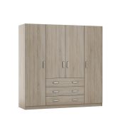 Armoire à portes battantes / penderie Sepatan 08, couleur : Chêne de Sonoma - Dimensions : 210 x 200 x 60 cm (H x L x P)