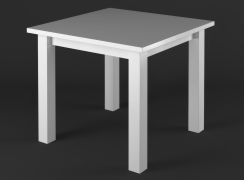Table à manger Lagopus 21 en pin massif blanc | Design épuré | 80 x 80 cm | Stabilité optimale