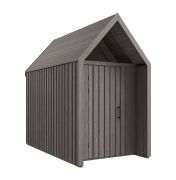 Abri de jardin à toit en pente | Fenêtre triangulaire | Gris-marron | Surface au sol : 4,50 m² | Style scandinave | Dimensions extérieures : 162,4 x 207,7 cm | Malmö 20