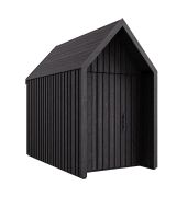 Abri de jardin / Remise à outils | Noir | Surface au sol : 4,64 m² | Style scandinave | Dimensions extérieures : 162,4 x 285,7 cm | Toit à deux versants | Malmö 05 | Bois d'épicéa