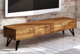 Meuble TV Masterton 17 chêne sauvage massif huilé - Dimensions : 42 x 182 x 45 cm (H x L x P)