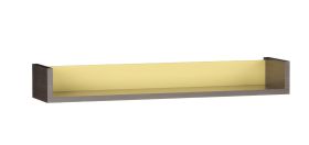 Étagère murale chambre ado Gregor 05 | Chêne foncé & jaune | 12 x 90 x 20 cm | Design moderne