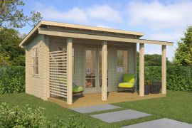 Abri de jardin Mitterhorn avec plancher - 70 mm maison en madriers, surface au sol : 18,6 m², toit à double pente
