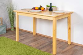 Table en bois de pin massif naturel 001 (rectangulaire) - Dimensions 120 x 75 cm (L x P)
