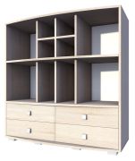 Étagère Rabaul 16, couleur : chêne Sonoma - Dimensions : 126 x 130 x 40 cm (H x L x P)