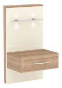 Table de chevet gauche Gataivai 11 | Beige brillant & Noyer | 100 x 56 x 47 cm | Soft Close & LED