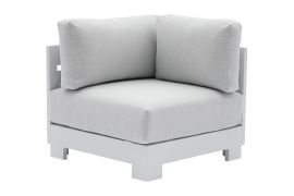 Fauteuil lounge d'angle London en aluminium - Couleur : blanc, Dimensions : 840 x 840 x 670 mm