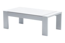 Table basse London en aluminium - Couleur : blanc, Dimensions : 1100 x 600 x 400 mm