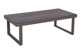 Table de jardin Lounge Verona en aluminium - Couleur : Anthracite, 1400 x 700 x 460 mm, résistant aux intempéries, facile d'entretien, matériau de haute qualité, meubles de jardin