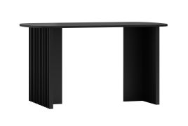 Table de salle à manger en noir, 76 x 140 x 80 cm, pieds de table larges et élégants avec lamelles, très stable et durable, chants ABS, finition précise