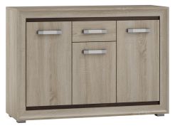 Commode Kundiawa 06, couleur : chêne Sonoma clair / chêne Sonoma foncé - Dimensions : 86 x 120 x 40 cm (H x L x P)